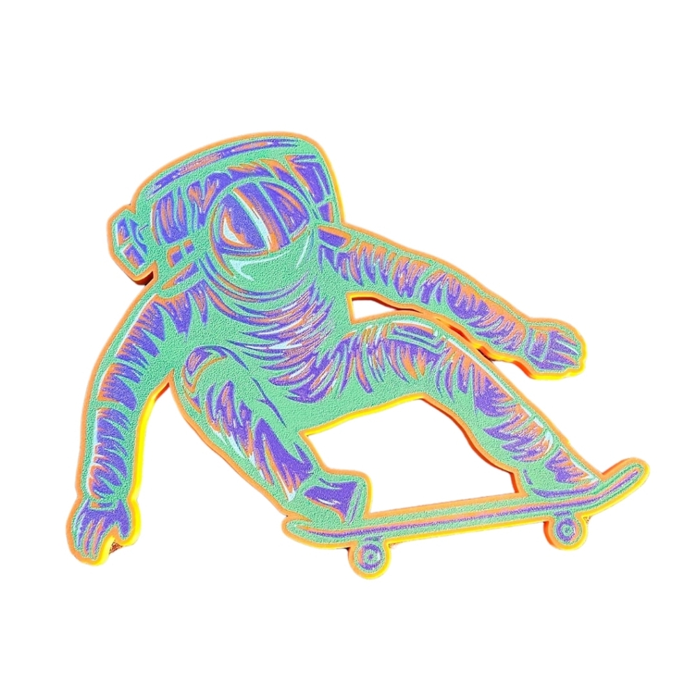 Glow In The Dark Astronaut Skater Wall Art